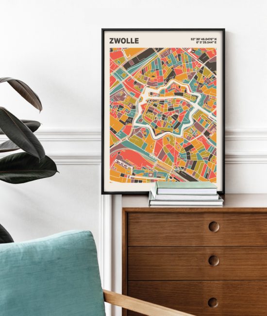 Plattegrond poster Licht Zwolle mozaiek stl 07 1 | Funky Fellow