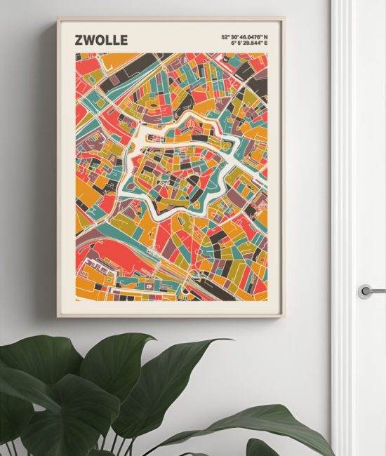 Plattegrond poster Licht Zwolle mozaiek stl 07 3 | Funky Fellow