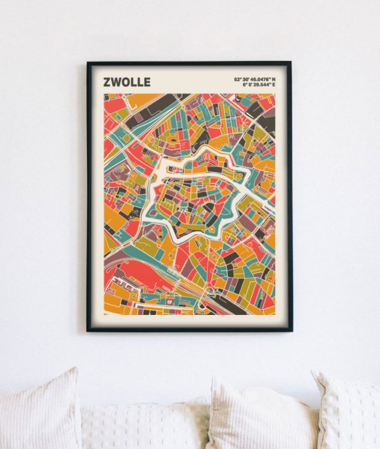 Plattegrond poster Licht Zwolle mozaiek stl 07 4 | Funky Fellow