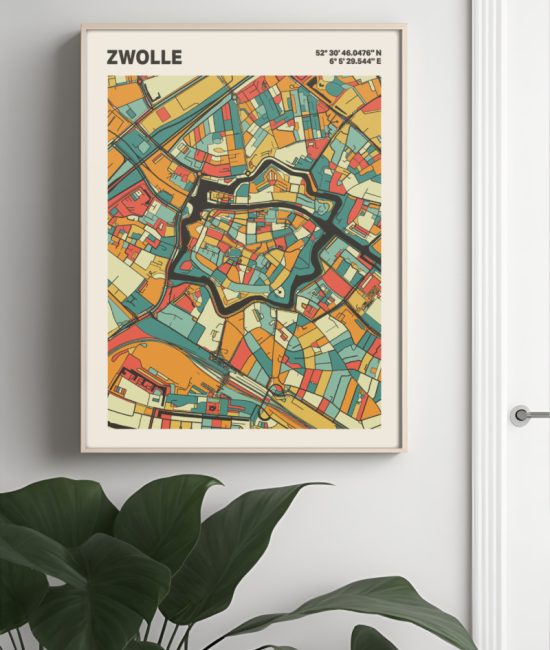 Plattegrond poster Licht Zwolle mozaiek stl 08 3 | Funky Fellow