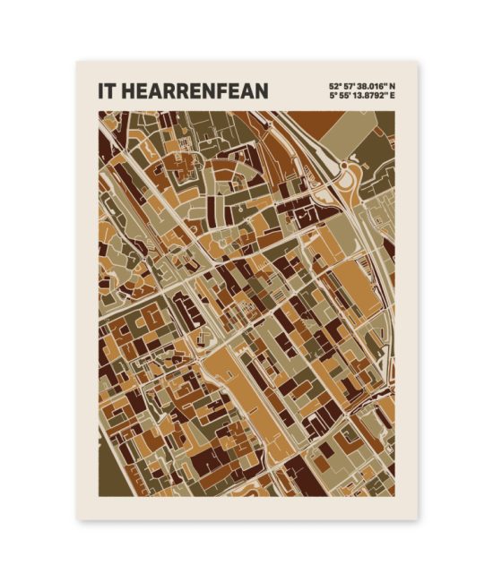Plattegrond poster Licht it Hearrenfean mozaiek stl 03 3 | Funky Fellow