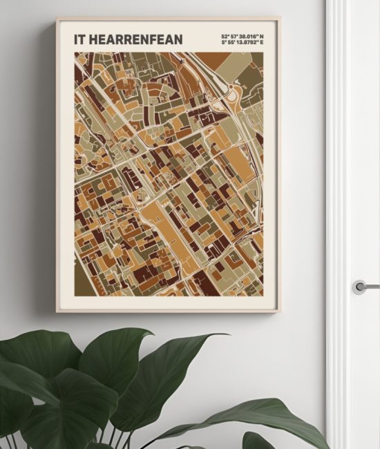 Plattegrond poster Licht it Hearrenfean mozaiek stl 03 4 | Funky Fellow