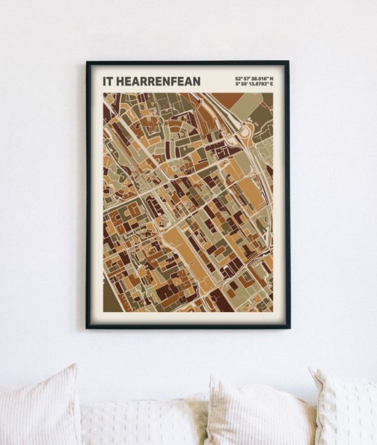 Plattegrond poster Licht it Hearrenfean mozaiek stl 03 5 | Funky Fellow