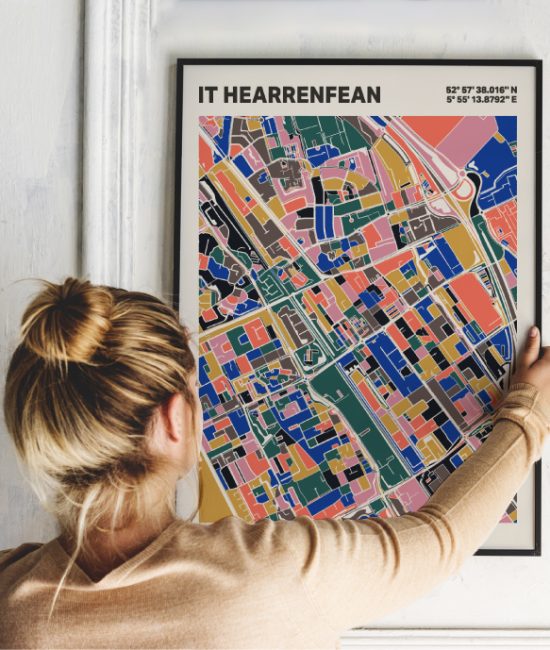 Plattegrond poster Licht it Hearrenfean mozaiek stl 05 1 | Funky Fellow
