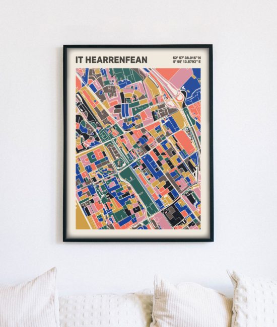 Plattegrond poster Licht it Hearrenfean mozaiek stl 05 5 | Funky Fellow